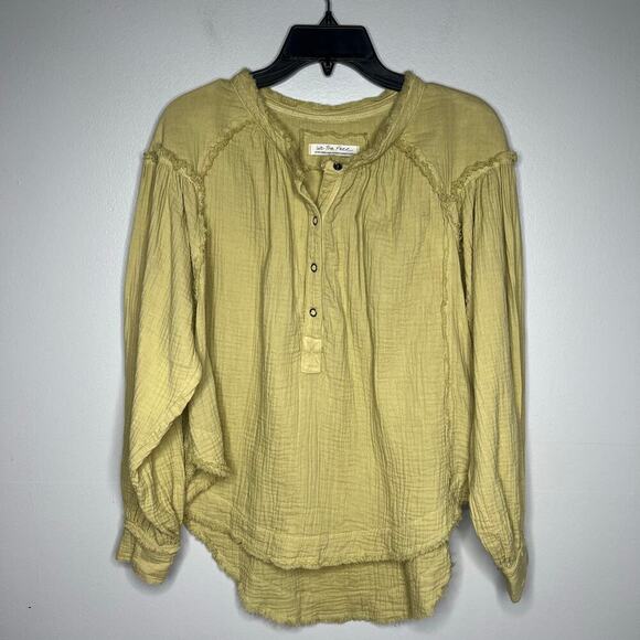 We The Free Lucy Solid SwingTop in Desert Yellow Gauze Size XS Boho Lagenlook - Picture 5 of 10